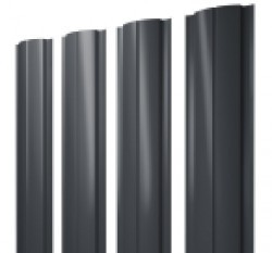 Евро штакетник Slim, 100мм, 0.4мм, полиэстер двухсторонний RAL 7024 Мокрый асфальт, п