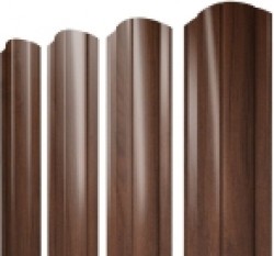 Евро штакетник Круглый, 128мм, 0.45мм, Print Elite односторонний, Choco Wood, ф