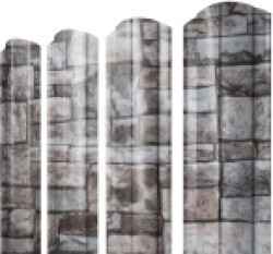 Евро штакетник Круглый, 128мм, 0.45мм, Print Elite односторонний, Fine Stone, ф