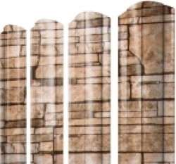 Евро штакетник Круглый, 128мм, 0.45мм, Print Elite односторонний, Sand Stone, ф