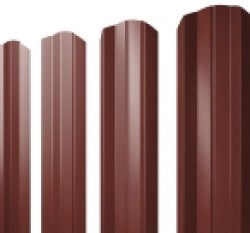 Евро штакетник М-образный, 100мм, 0.45мм, полиэстер односторонний RAL 3009 Оксидно-красный, ф