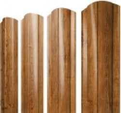 Евро штакетник Круглый, 128мм, 0.45мм, Print Elite двухсторонний, Golden Wood, ф