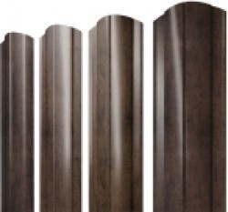 Евро штакетник Круглый, 128мм, 0.45мм, Print Elite двухсторонний, Antique Wood, ф