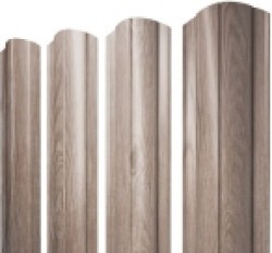 Евро штакетник Круглый, 128мм, 0.45мм, Print Elite двухсторонний, White Wood, ф