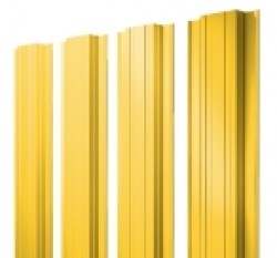 Евро штакетник Прямоугольный, 118мм, 0.45мм, полиэстер односторонний RAL 1018 Цинково-желтый, п