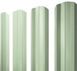 Евро штакетник М-образный, 100мм, 0.45мм, полиэстер односторонний RAL 6019 Бело-зеленый, ф