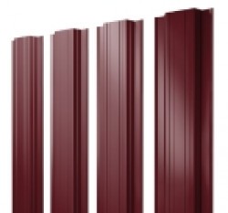 Евро штакетник Прямоугольный, 118мм, 0.45мм, полиэстер односторонний RAL 3005 Красное вино, п