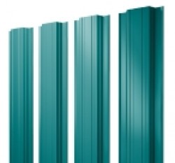 Евро штакетник Прямоугольный, 118мм, 0.45мм, полиэстер односторонний RAL 5021 Водная синь, п