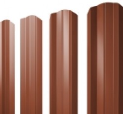 Евро штакетник М-образный, 100мм, 0.45мм, полиэстер односторонний RAL 8004 Терракот, ф