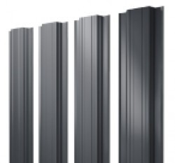 Евро штакетник Прямоугольный, 118мм, 0.45мм, Drap односторонний RAL 7024 Мокрый асфальт, п