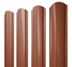 Евро штакетник Slim, 100мм, 0.45мм, полиэстер односторонний RAL 8004 Терракот, ф