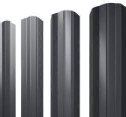 Евро штакетник М-образный, 100мм, 0.45мм, Drap односторонний RAL 7024 Мокрый асфальт, ф