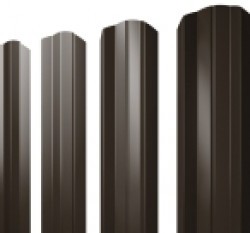 Евро штакетник М-образный, 100мм, 0.45мм, Drap двухсторонний RAL 8019 Серо-коричневый, ф