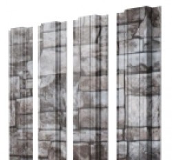 Евро штакетник Прямоугольный, 118мм, 0.45мм, Print Elite односторонний, Fine Stone, п