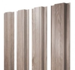 Евро штакетник Прямоугольный, 118мм, 0.45мм, Print Elite двухсторонний, White Wood, п