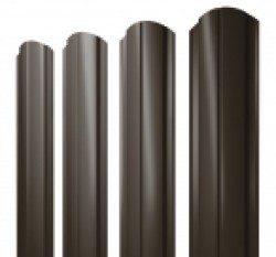 Евро штакетник Slim, 100мм, 0.45мм, Drap двухсторонний RAL 8019 Серо-коричневый, ф