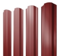 Евро штакетник Прямоугольный, 118мм, 0.45мм, полиэстер односторонний RAL 3011 Коричнево-красный, ф