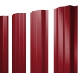 Евро штакетник П-образный, 100мм, 0.45мм, полиэстер односторонний RAL 3003 Рубиново-красный, п