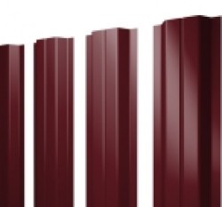 Евро штакетник П-образный, 100мм, 0.4мм, полиэстер односторонний RAL 3005 Красное вино, п