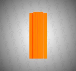 Евро штакетник П-образный, Style, 120мм, полиэстер односторонний RAL 2004 Апельсин, п