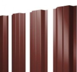 Евро штакетник П-образный, 100мм, 0.45мм, полиэстер односторонний RAL 3009 Оксидно-красный, п