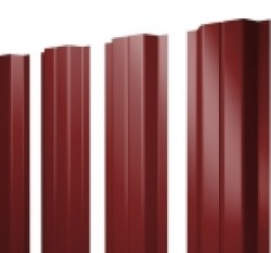Евро штакетник П-образный, 100мм, 0.45мм, полиэстер односторонний RAL 3011 Коричнево-красный, п