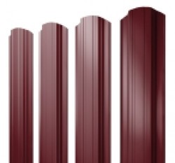 Евро штакетник Прямоугольный, 118мм, 0.45мм, полиэстер двухсторонний RAL 3005 Красное вино, ф