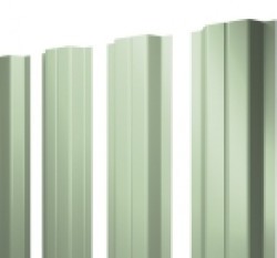 Евро штакетник П-образный, 100мм, 0.45мм, полиэстер односторонний RAL 6019 Бело-зеленый, п