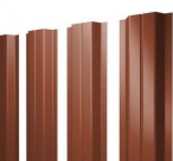 Евро штакетник П-образный, 100мм, 0.45мм, полиэстер односторонний RAL 8004 Терракот, п