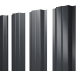 Евро штакетник П-образный, 100мм, 0.45мм, полиэстер двухсторонний RAL 7024 Мокрый асфальт, п