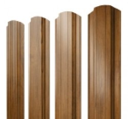 Евро штакетник Прямоугольный, 118мм, 0.45мм, Print Elite двухсторонний, Golden Wood, ф