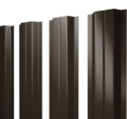 Евро штакетник П-образный, 100мм, 0.45мм, Drap двухсторонний RAL 8019 Серо-коричневый, п