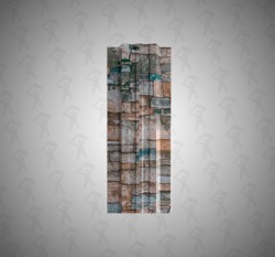 Евро штакетник П-образный, Style, 120мм,  принтек односторонний Дикий камень, п