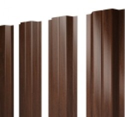 Евро штакетник П-образный, 100мм, 0.45мм, Print Elite односторонний, Choco Wood, п