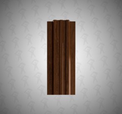 Евро штакетник П-образный, Style, 120мм, принтек двухсторонний Каштан, п