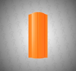 Евро штакетник Полукруглый, Premium, 131мм, полиэстер односторонний RAL 2004 Апельсин, ф