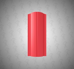 Евро штакетник Полукруглый, Premium, 131мм, полиэстер односторонний RAL 3003 Рубин, ф