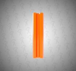 Евро штакетник М-образный, Mini, 75мм, полиэстер односторонний RAL 2004 Апельсин