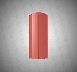 Евро штакетник Полукруглый, Premium, 131мм, полиэстер односторонний RAL 3009 Корриесть, ф