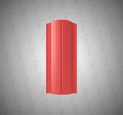 Евро штакетник Полукруглый, Premium, 131мм, полиэстер односторонний RAL 3011 Красно-коричневый, ф