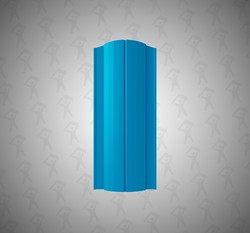 Евро штакетник Полукруглый, Premium, 131мм, полиэстер односторонний RAL 5005 Сигнально-синий, ф