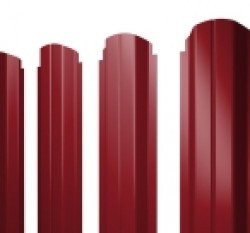 Евро штакетник П-образный, 100мм, 0.45мм, полиэстер односторонний RAL 3003 Рубиново-красный,ф