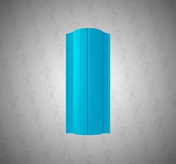 Евро штакетник Полукруглый, Premium, 131мм, полиэстер односторонний RAL 5015 Небесно-голубой, ф