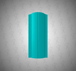 Евро штакетник Полукруглый, Premium, 131мм, полиэстер односторонний RAL 5021 Морская волна, ф