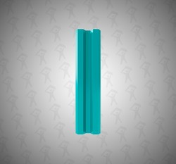 Евро штакетник М-образный, Mini, 75мм, полиэстер односторонний  RAL 5021 Морская волна