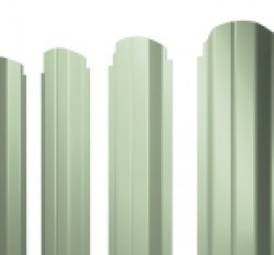 Евро штакетник П-образный, 100мм, 0.45мм, полиэстер односторонний RAL 6019 Бело-зеленый, ф