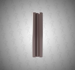 Евро штакетник М-образный, Mini, 75мм, полиэстер односторонний  RAL 8019 Серо-коричневый
