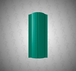 Евро штакетник Полукруглый, Premium, 131мм, полиэстер двухсторонний RAL 6005 Зеленый мох, ф