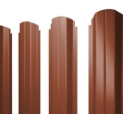 Евро штакетник П-образный, 100мм, 0.45мм, полиэстер односторонний RAL 8004 Терракот, ф