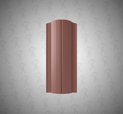 Евро штакетник Полукруглый, Premium, 131мм, полиэстер двухсторонний RAL 8017 Шоколадно-коричневый, ф